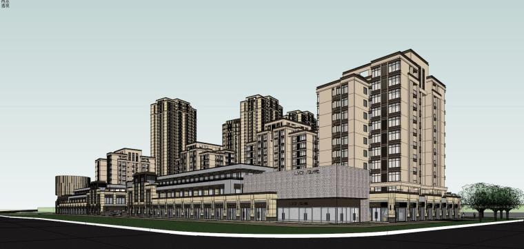现在古典风格住宅资料下载-[重庆]新古典风格住宅建筑模型设计
