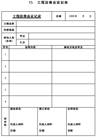 装修工程弱电工程清单资料下载-弱电工程施工规范表格 