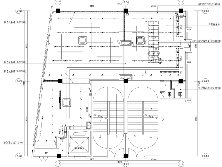 ME+梦想健身私教工作室装修施工图+实景图-4天花布置图