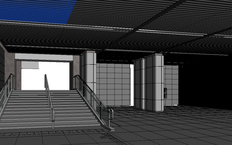 地铁站内设计su模型资料下载-BIM模型-Revit模型-地铁站模型（2016）