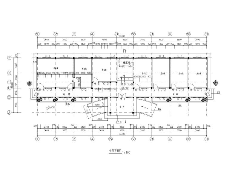 砖混基础施工资料下载-某三层办公楼砖混结构施工图（CAD含建筑图