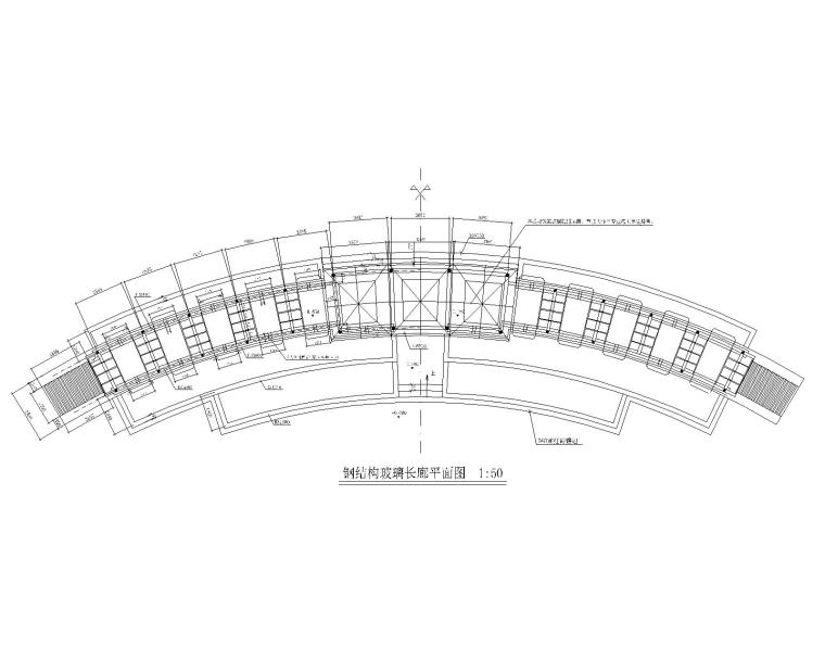 玻璃地面施工图cad资料下载-某钢结构玻璃长廊施工图（CAD）