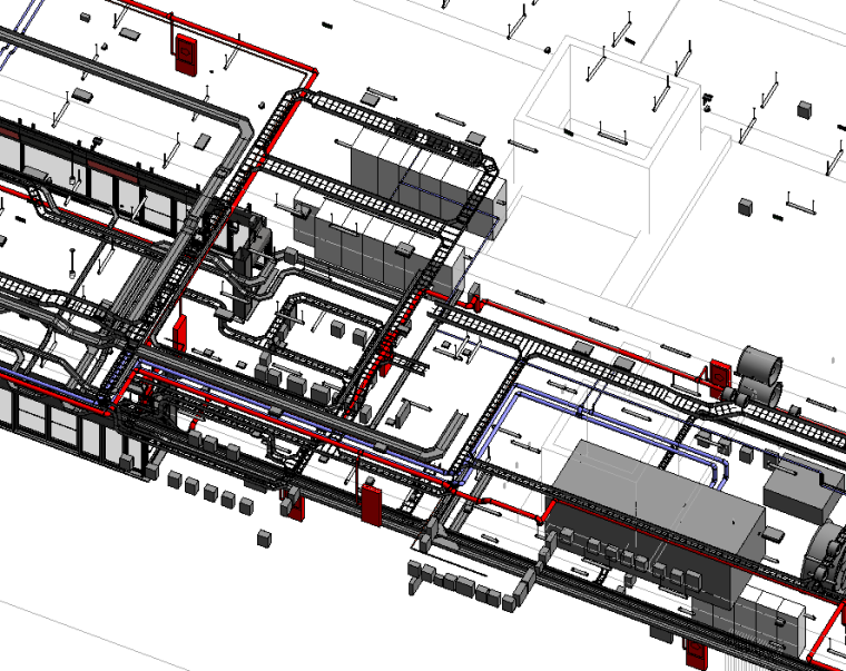 地铁站内设计su模型资料下载-BIM模型-Revit模型-医院地铁站模型