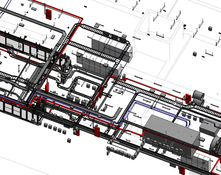 地铁站站台施工图资料下载-BIM模型-Revit模型-医院地铁站模型