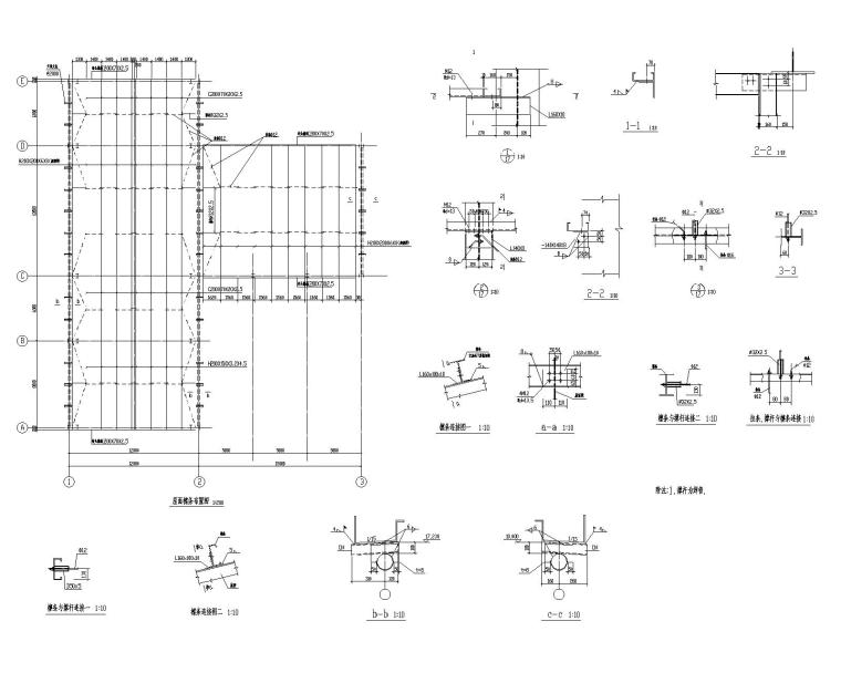 一层单跨厂房cad资料下载-单层单跨钢结构厂房结构施工图（CAD）