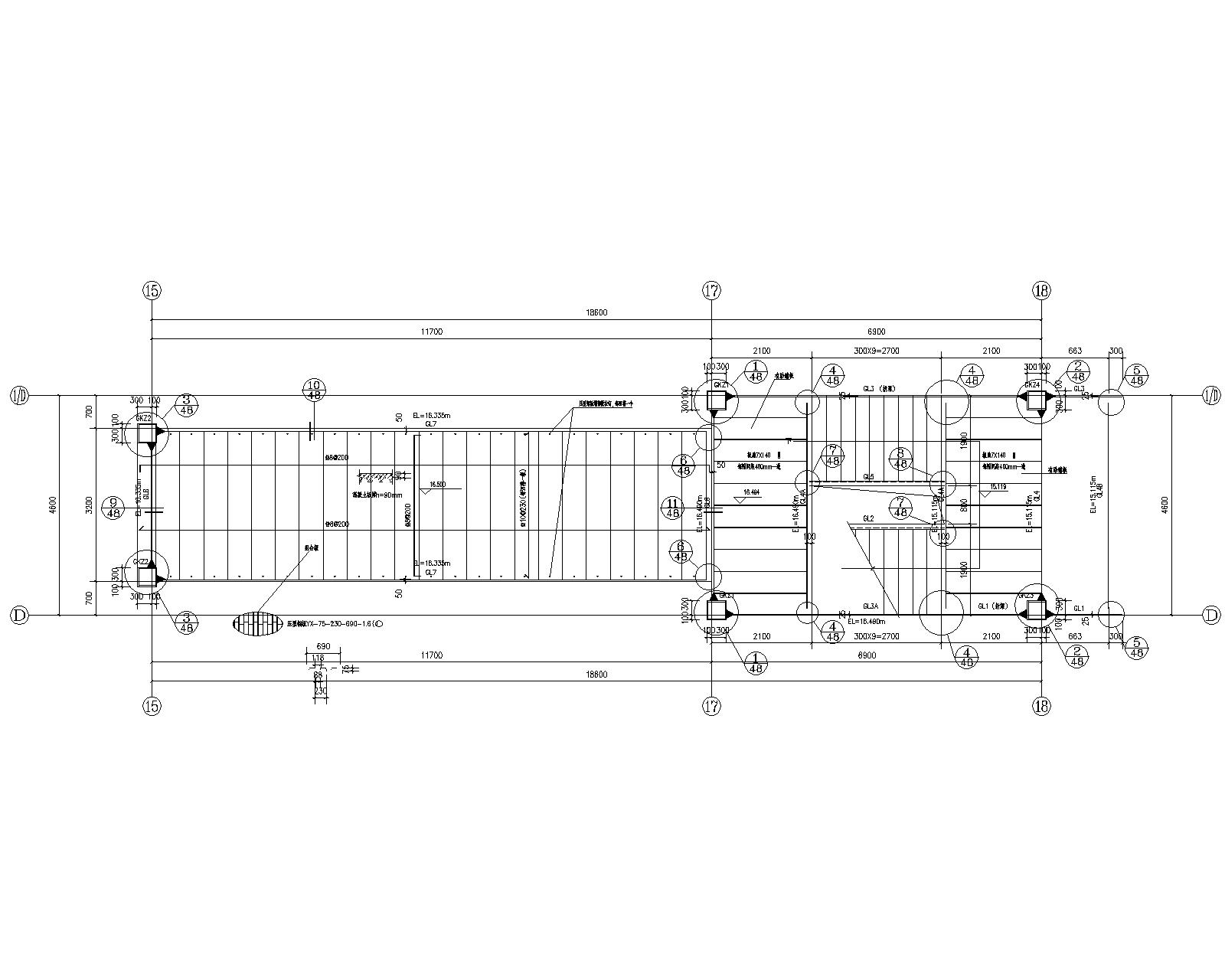 某复杂钢结构楼梯设计施工图(cad)