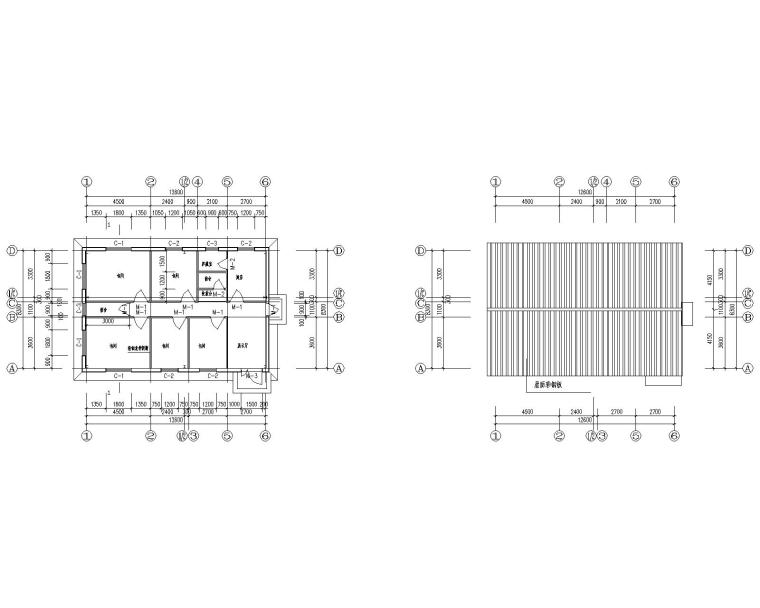 小型温泉建筑CAD资料下载-某小型钢结构餐厅施工图（CAD含建筑图）