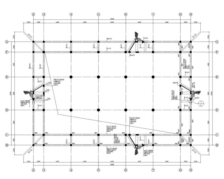 混凝土土建结构cad图资料下载-某寺庙混凝土结构全套施工图（CAD）