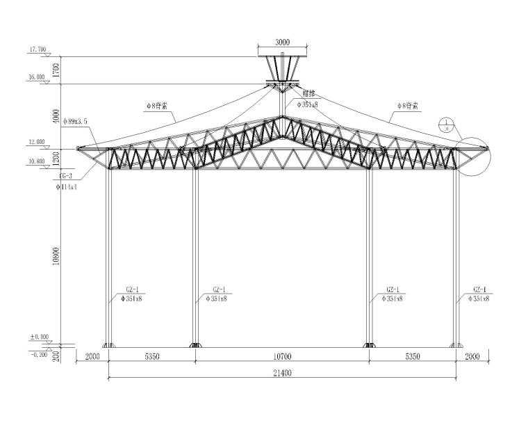 公园钢结构施工图资料下载-某公园六角形钢膜结构工程施工图（CAD）