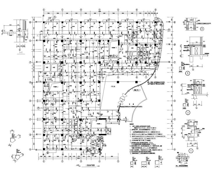 整容医院cad施工图资料下载-某9层医院病房大楼混凝土结构施工图（CAD）
