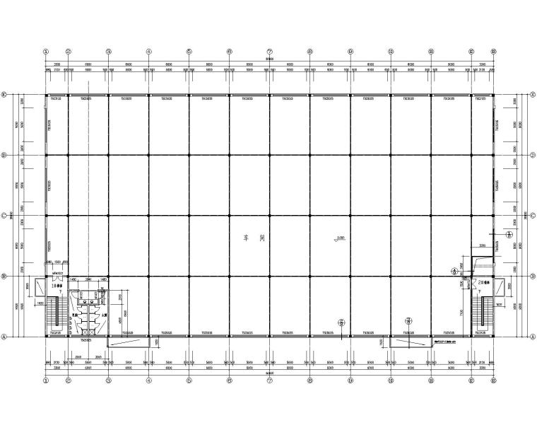 二层工业建筑施工图资料下载-某二层厂房混凝土结构施工图（CAD含建筑）