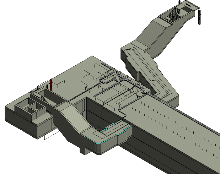 地铁站内设计su模型资料下载-BIM模型-Revit模型-地铁站综合模型