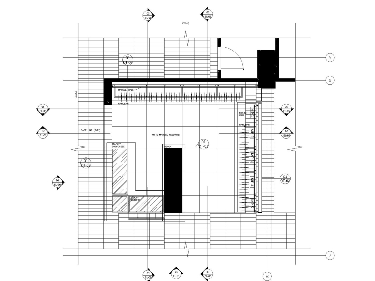 快餐店装修效果图施工图资料下载-圣罗兰洛杉矶店装修CAD施工图+效果图​