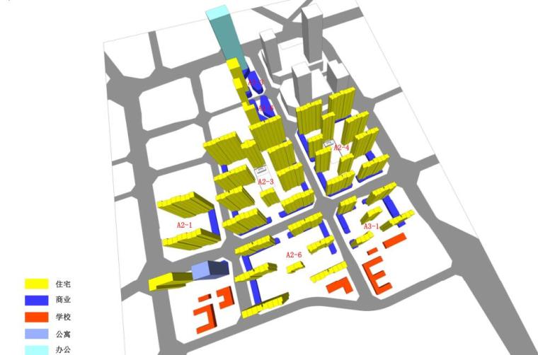 [云南]现代住宅办公+集中商业建筑方案-功能分布图