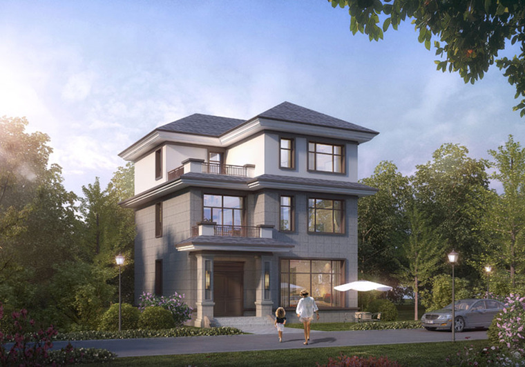 [分享]中式风格别墅建筑外观设计案例效果图