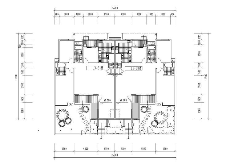 花园洋房住宅户型图设计-户型图