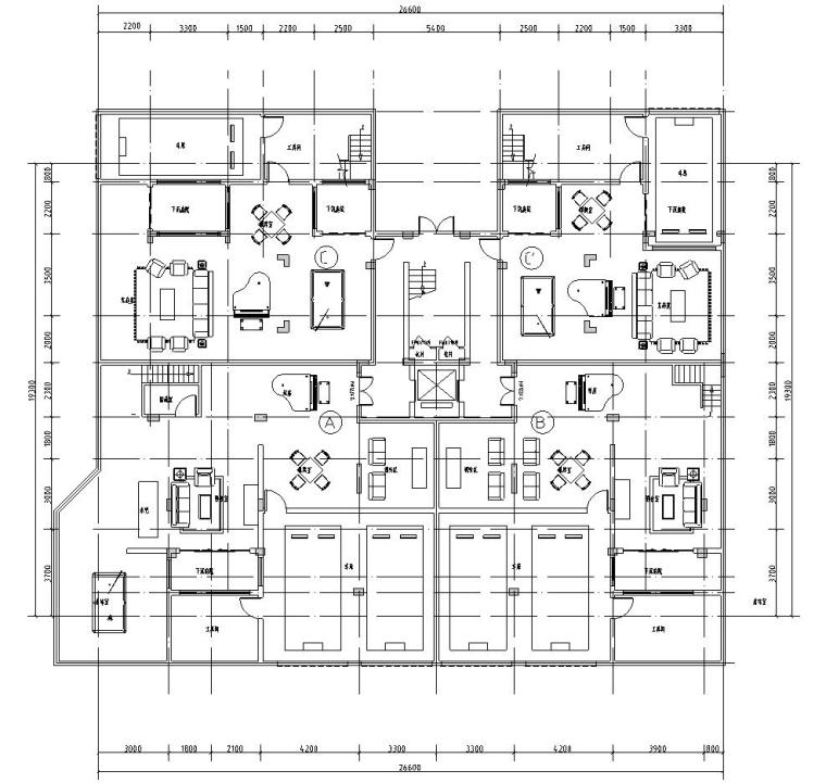 建筑高层户型平面图资料下载-大面宽洋房户型平面图设计