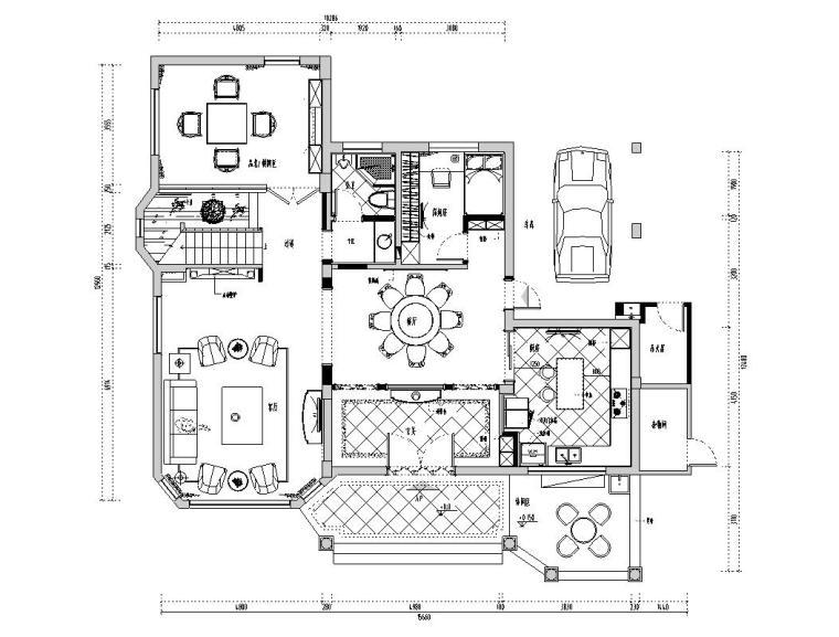 别墅建筑图纸住宅资料下载-欧式风格万科别墅住宅室内装饰施工图设计