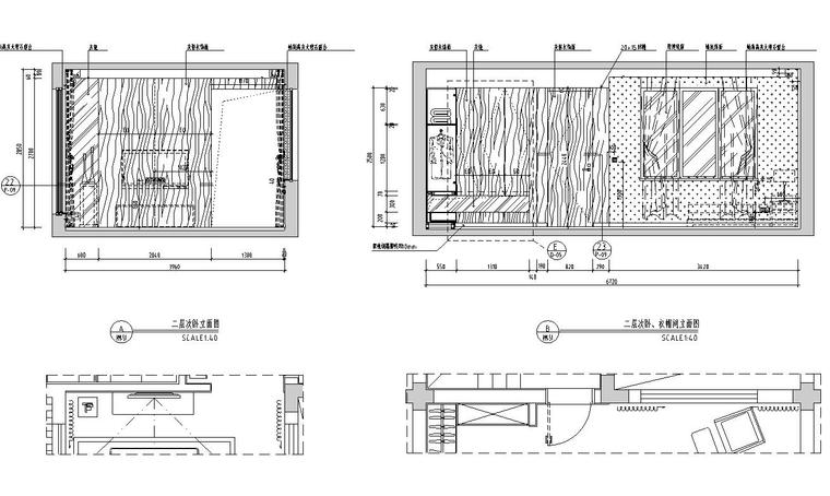 二层次卧室立面图