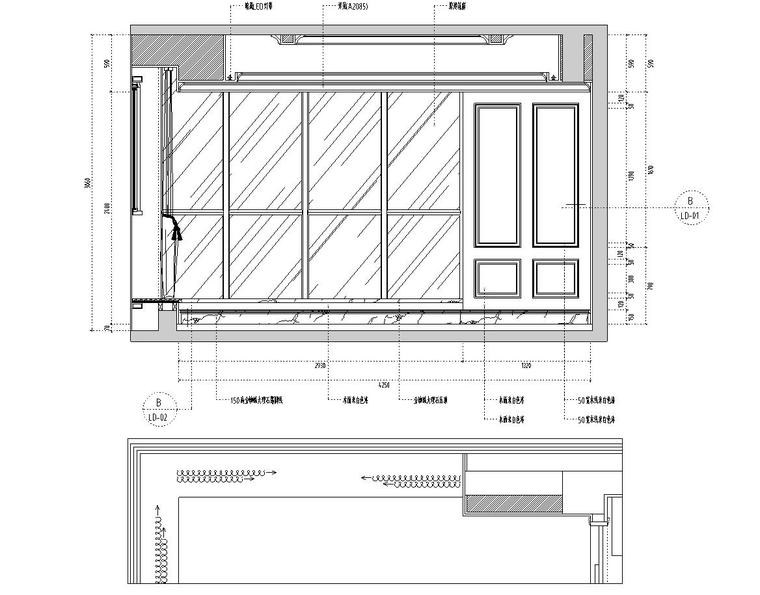 欧式风格豪华家装设计完整施工图设计+实景-餐厅立面图A