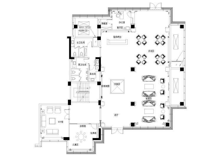 服装类展厅设计资料下载-临平玉园销售展厅装饰设计施工图+效果图