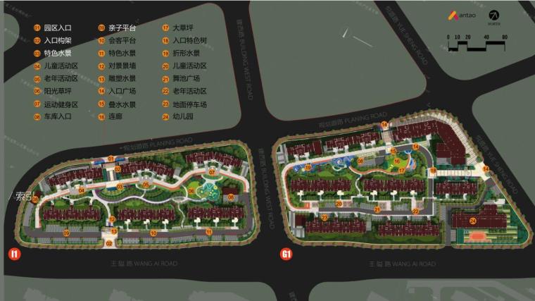 [浙江]滨江新中式风格住宅大区景观方案-方案总平面