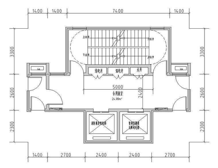 高层建筑核心筒平面图资料下载-核心筒规范住宅建筑CAD图