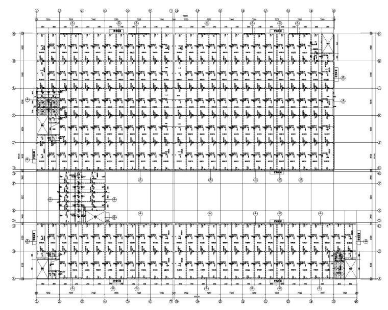 大型厂房设计施工图资料下载-大型三层混凝土厂房结构施工图（CAD）