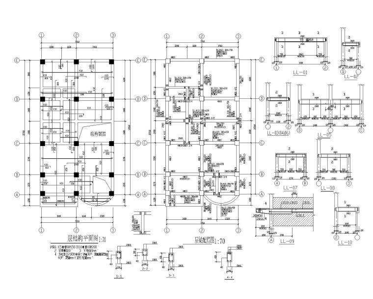 五层小区住宅施工图资料下载-某五层小型住宅砖混结构施工图（CAD）