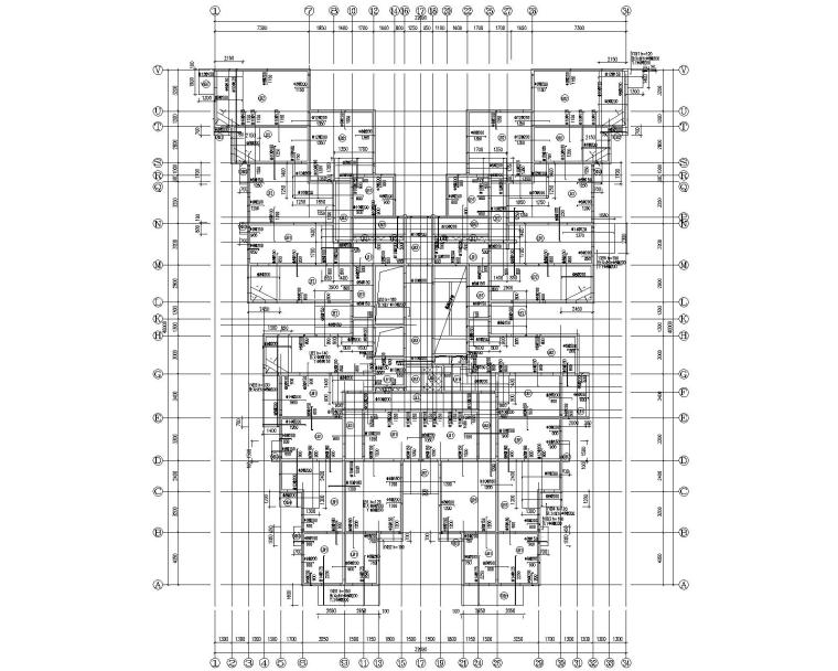 28层高层住宅设计资料下载-28层高层住宅点式布置结构施工图（CAD）