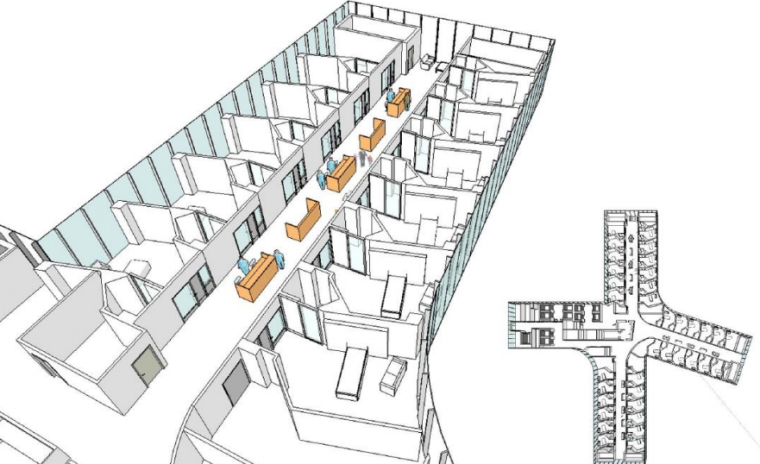 装配式建筑在迈阿密和谷医院的BIM实践-医护站及走廊设置