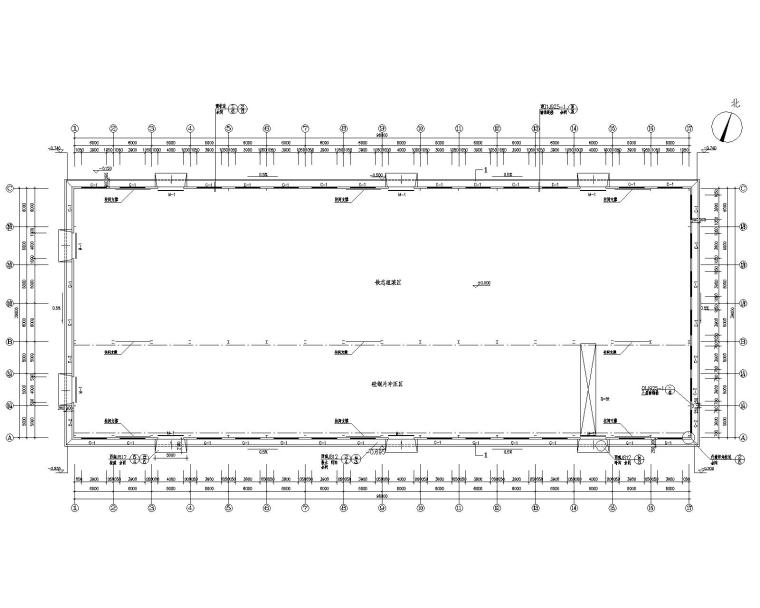 双跨钢结构厂房剖面资料下载-39米双跨钢结构厂房结构施工图（CAD）