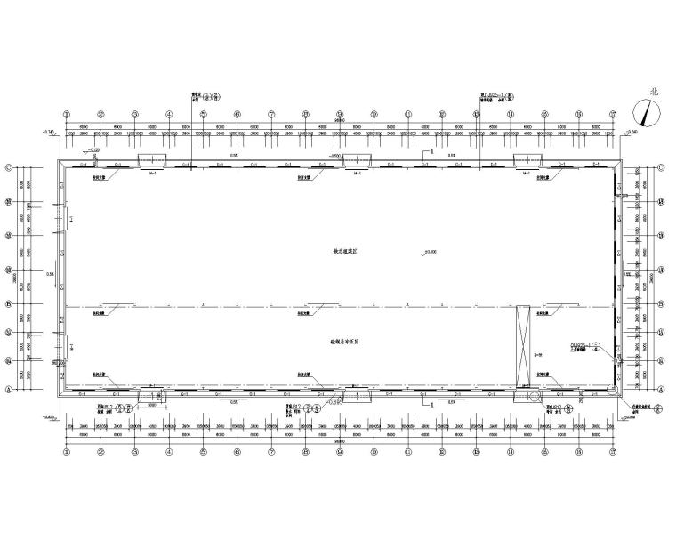 钢结构厂房一跨资料下载-39米双跨钢结构厂房结构施工图（CAD）