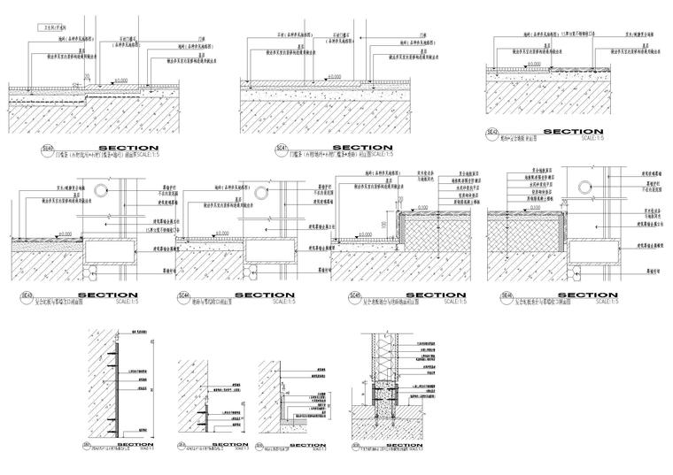 金螳螂室内通用节点大样详图-地面，踢脚节点详图