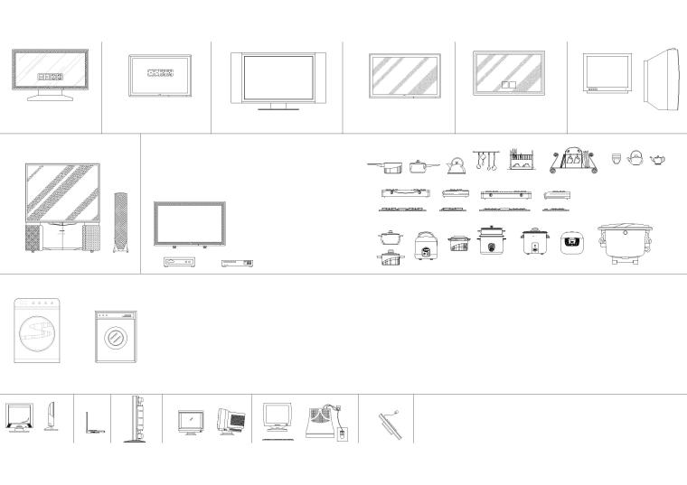 室内通用家具，装饰，灯具，厨卫等图块-电器图块