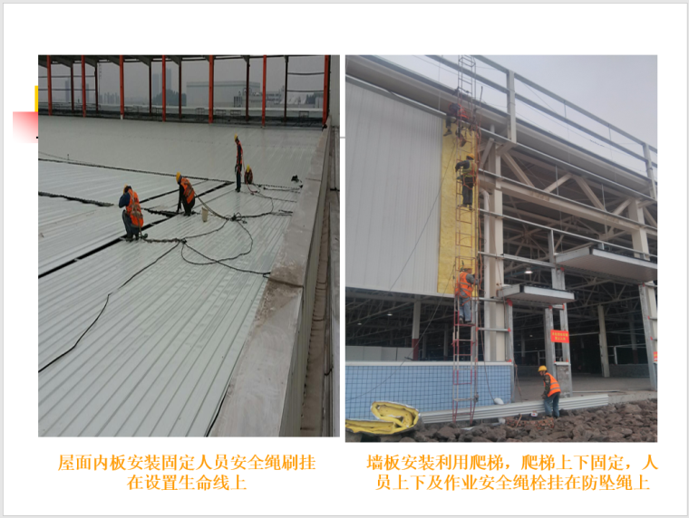 钢结构厂房安装（吊装）监理控制要点PPT-安装固定人员安全绳