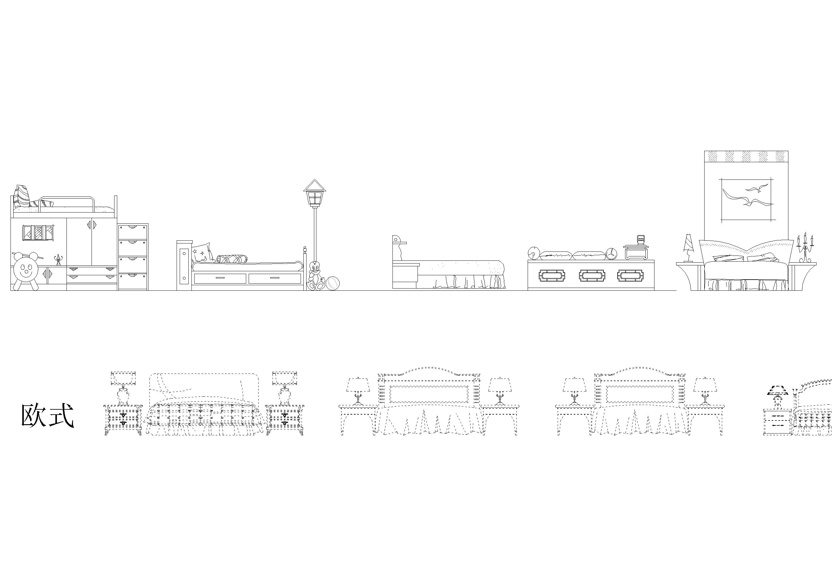 欧式家具装饰图块节点详图-室内cad图块-筑龙室内设计论坛