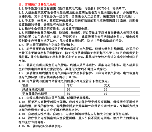 应急呼吸道传染病医院电气设计建议（2020）-常用医疗配电系统