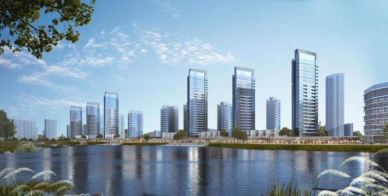 浙江现代风格滨水综合住宅 商业建筑方案效果图