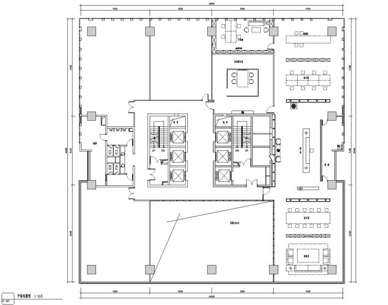 中式柜立面资料下载-中式风格办公空间装饰施工图设计+效果图