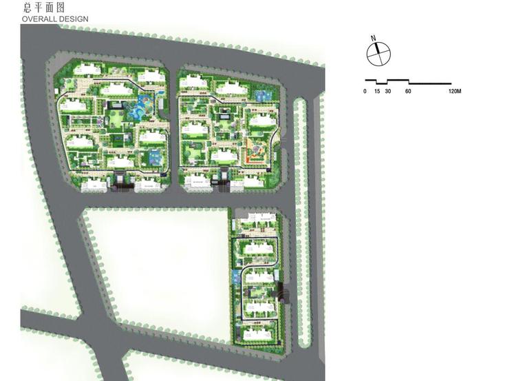 现代风某高端地产住宅大区景观设计方案-总平面图