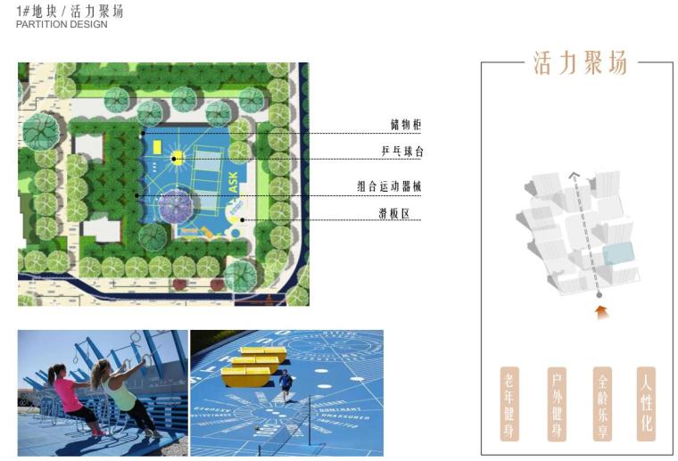 现代风某高端地产住宅大区景观设计方案-活力聚场平面图