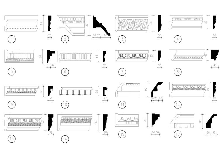 设计院标准图集 -装饰线脚节点-拱顶线样式2