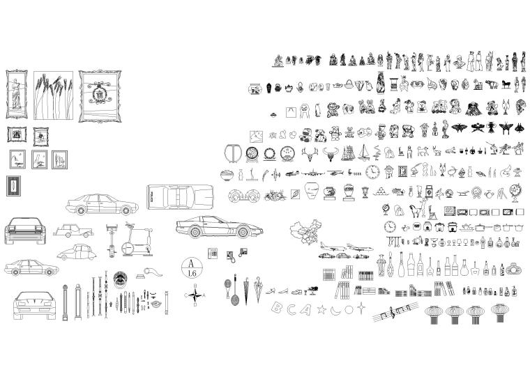 灯具图块cad图块资料下载-家装全套CAD图块