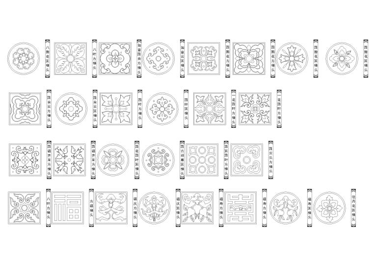 门窗平面图块资料下载-中式京剧脸谱等经典元素CAD图块