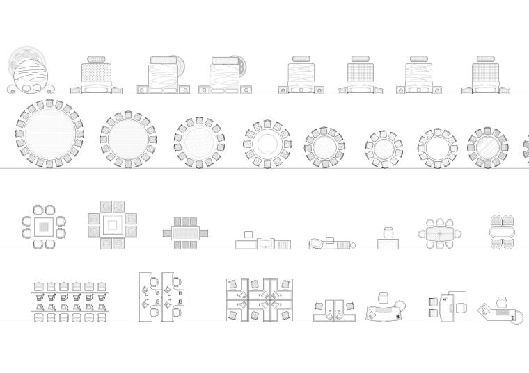 餐饮设计家具CAD资料下载-室内CAD装饰家具图块
