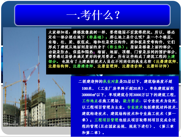 建造师岗位资料下载-二级建造师考试建筑实务科目培训讲义PPT