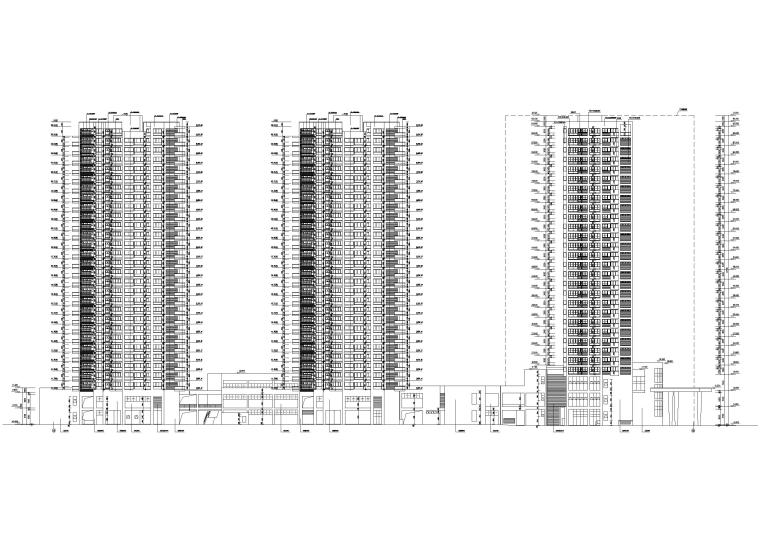 [四川]成都曼哈顿国际住宅区规划施工图-建筑立面图2