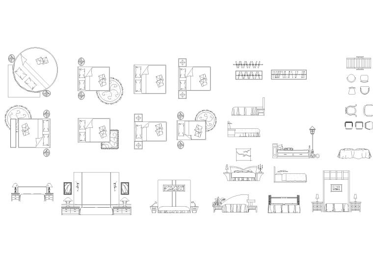 平面cad室外家具资料下载-家具家私，交通工具，植物人物等CAD图块