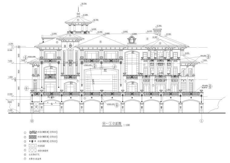 [深圳]观澜湖圣安德鲁斯-V5E样板房施工图-别墅立面图2